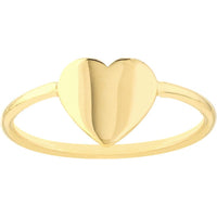 Olas d'Oro - 14K Yellow Gold Engravable Heart Wire Ring - Size 6