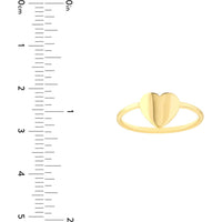Olas d'Oro - 14K Yellow Gold Engravable Heart Wire Ring - Size 6