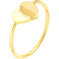 Olas d'Oro - 14K Yellow Gold Engravable Heart Wire Ring - Size 7 - 1.55 Grams