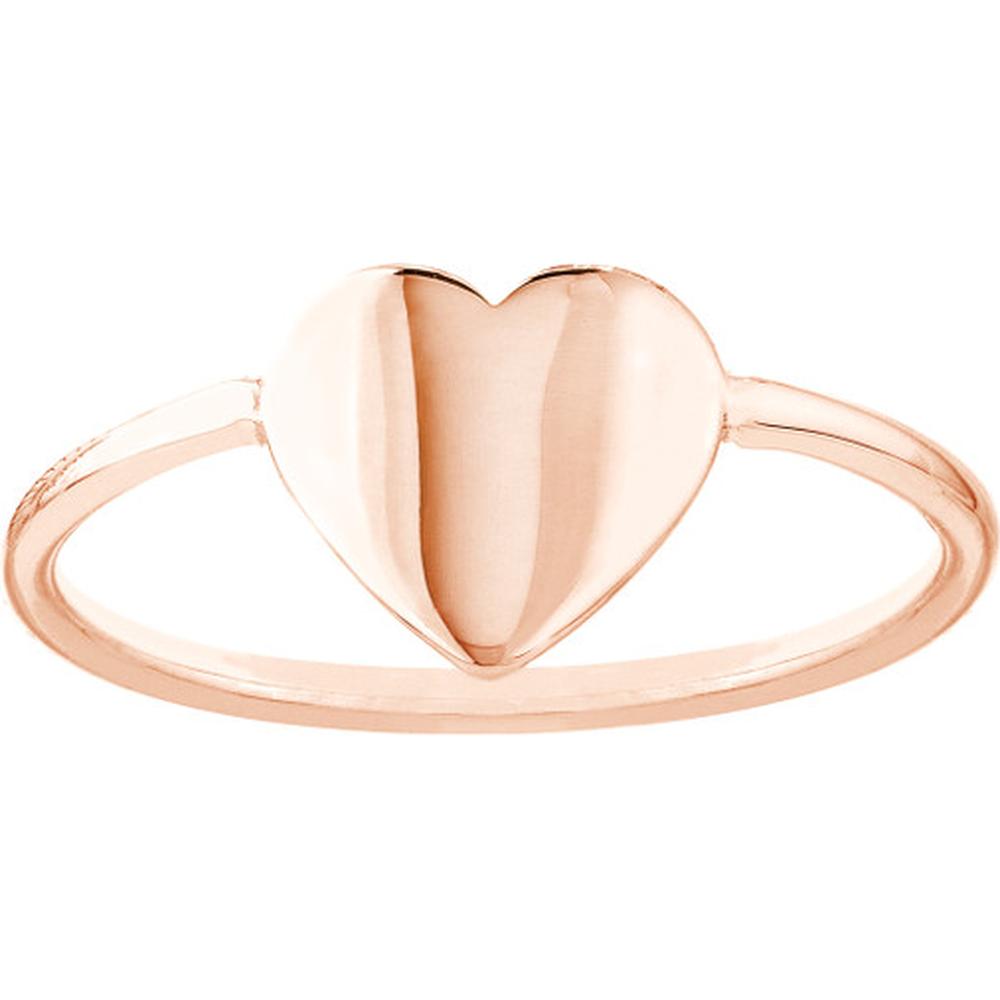 Olas d'Oro - 14K Yellow Gold Engravable Heart Wire Ring - Size 8