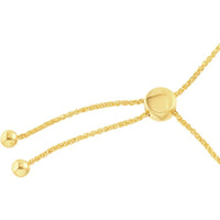 Olas d'Oro - 14K Yellow Gold Engravable Hexagon ID Bar Bolo Bracelet Adjustable Personalized Luxury Bracelet