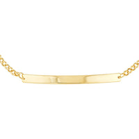 Olas d'Oro - 14K Yellow Gold Engravable ID Bar Rolo Chain Bracelet - 2.52 Grams