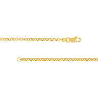 Olas d'Oro - 14K Yellow Gold Engravable ID Bar Rolo Chain Bracelet - 2.52 Grams