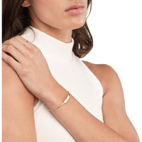 Olas d'Oro - 14K Yellow Gold Engravable ID Cuff Bangle with Beaded Ends - 3.27 Grams Total Weight