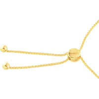 Olas d'Oro - 14K Yellow Gold Engravable Initial ID Bar Bolo Bracelet for Women