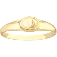 Olas d'Oro - 14K Yellow Gold Engravable Mini Oval Signet Ring - Size 6