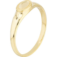 Olas d'Oro - 14K Yellow Gold Engravable Mini Oval Signet Ring - Size 6