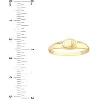 Olas d'Oro - 14K Yellow Gold Engravable Mini Oval Signet Ring - Size 6