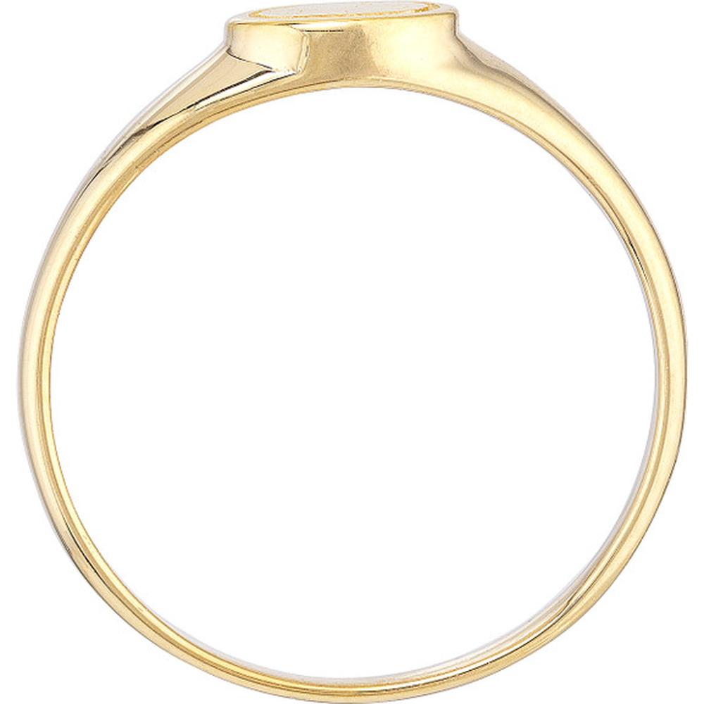 Olas d'Oro - 14K Yellow Gold Engravable Mini Oval Signet Ring - Size 7