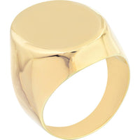 Olas d'Oro - 14K Yellow Gold Engravable Oval Signet Ring - Size 9