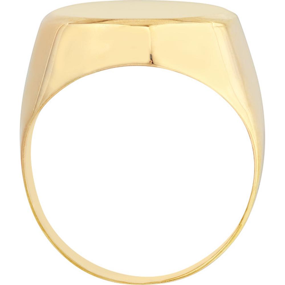 Olas d'Oro - 14K Yellow Gold Engravable Oval Signet Ring - Size 9