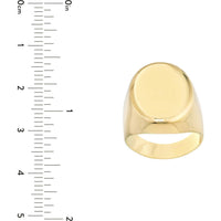 Olas d'Oro - 14K Yellow Gold Engravable Oval Signet Ring - Size 9