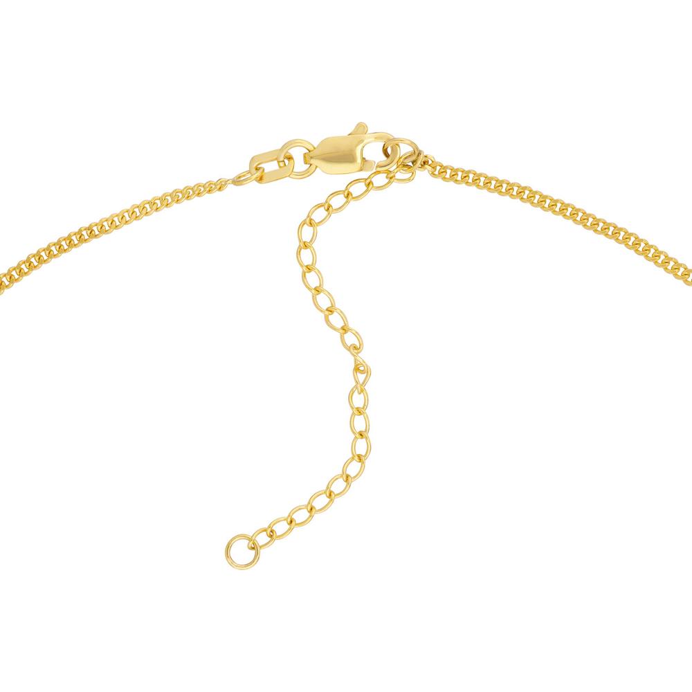 Olas d'Oro - 14K Yellow Gold Engravable Plate on Open Curb Chain Necklace - 3.88 Grams
