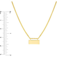 Olas d'Oro - 14K Yellow Gold Engravable Plate on Open Curb Chain Necklace - 3.88 Grams