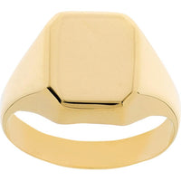 Olas d'Oro - 14K Yellow Gold Engravable Rectangle Signet Ring - Size 9