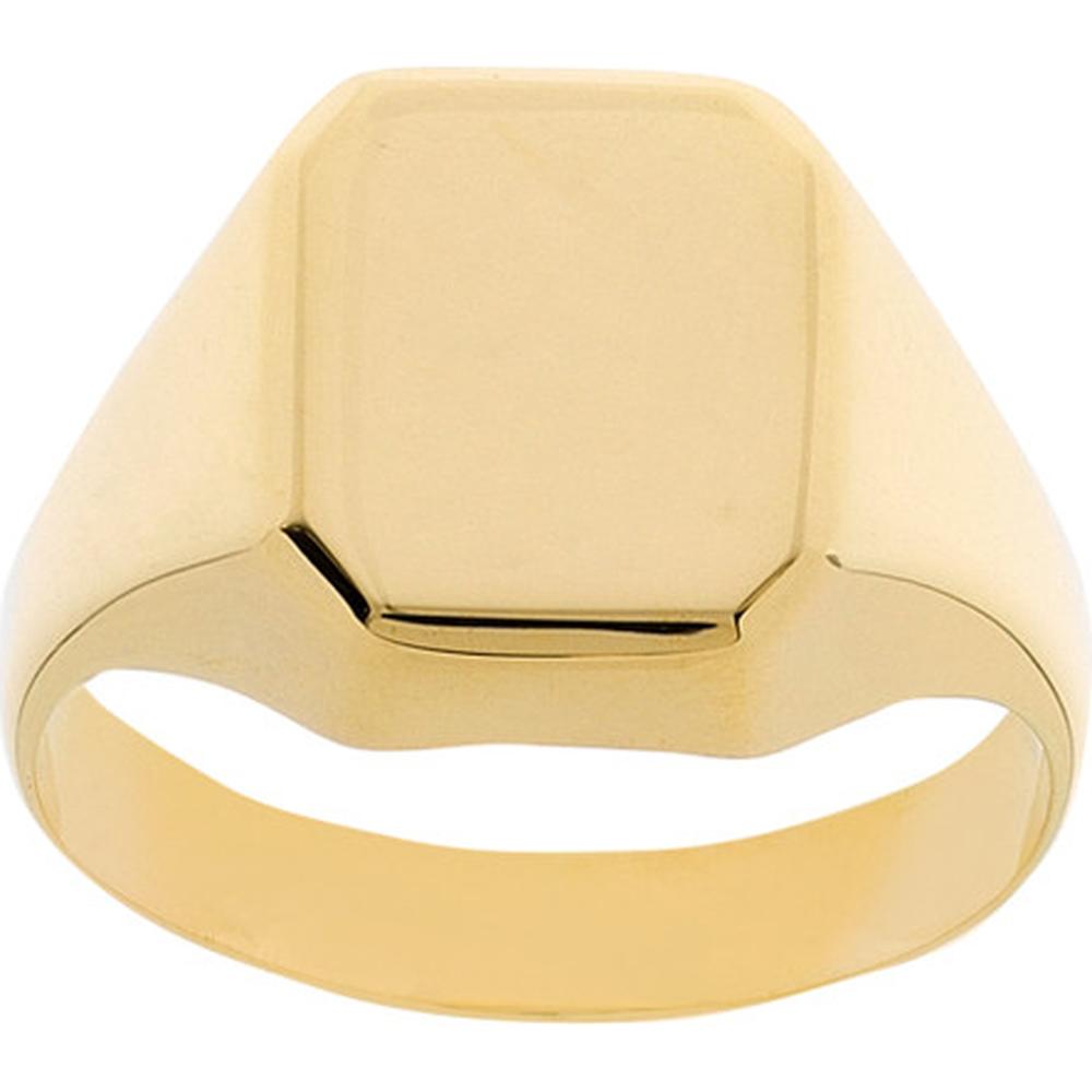 Olas d'Oro - 14K Yellow Gold Engravable Rectangle Signet Ring - Size 9