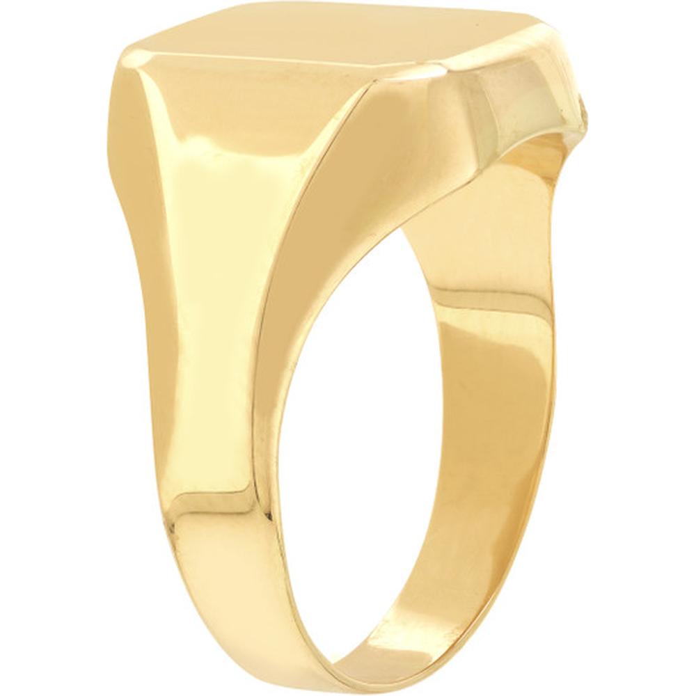 Olas d'Oro - 14K Yellow Gold Engravable Rectangle Signet Ring - Size 9