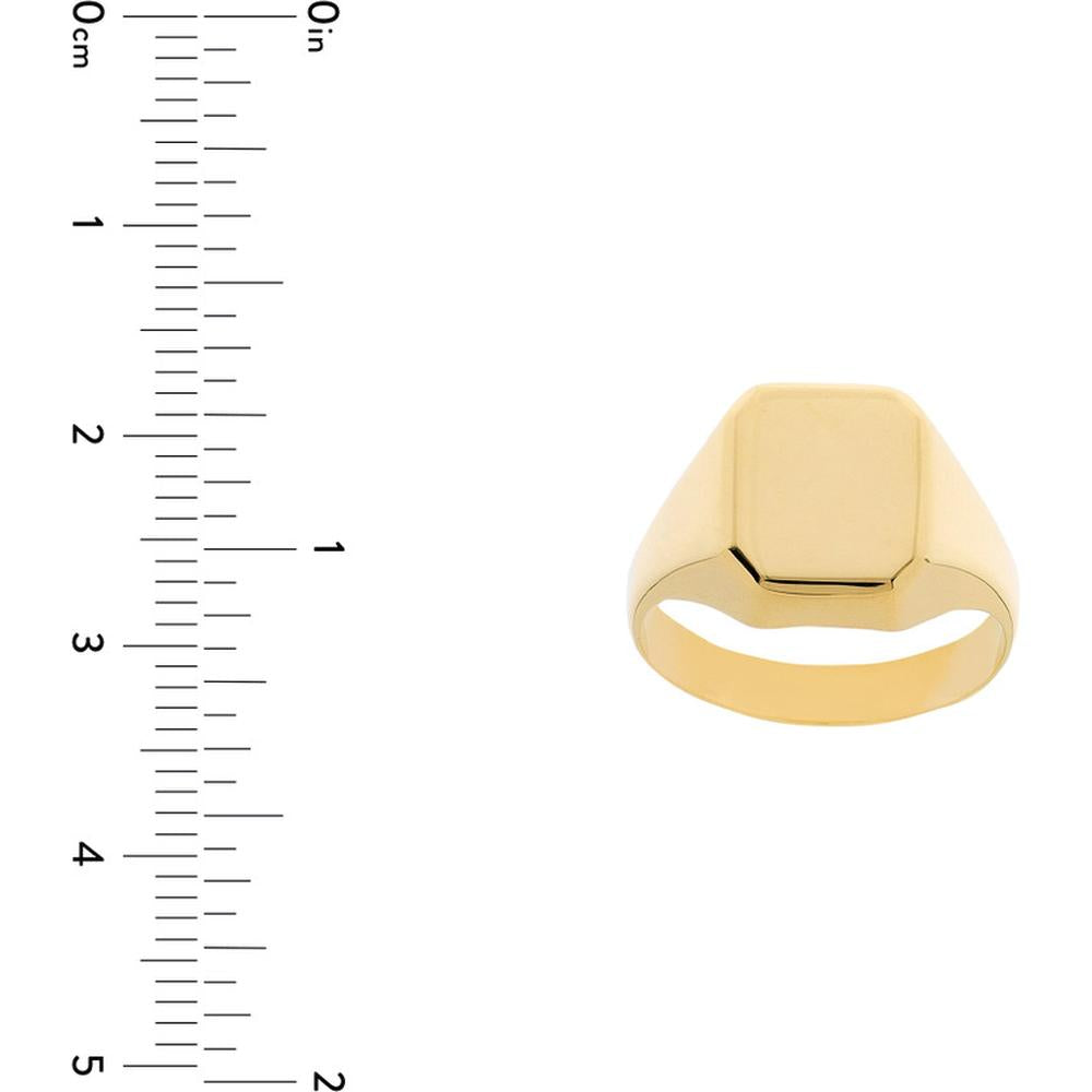 Olas d'Oro - 14K Yellow Gold Engravable Rectangle Signet Ring - Size 9
