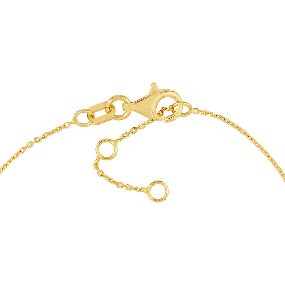 Olas d'Oro - 14K Yellow Gold Engravable Simple Heart Bracelet - 9mm Heart Pendant