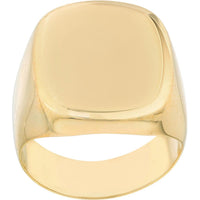 Olas d'Oro - 14K Yellow Gold Engravable Soft Rectangle Signet Ring - Size 8
