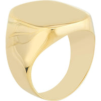Olas d'Oro - 14K Yellow Gold Engravable Soft Rectangle Signet Ring - Size 8