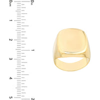 Olas d'Oro - 14K Yellow Gold Engravable Soft Rectangle Signet Ring - Size 8
