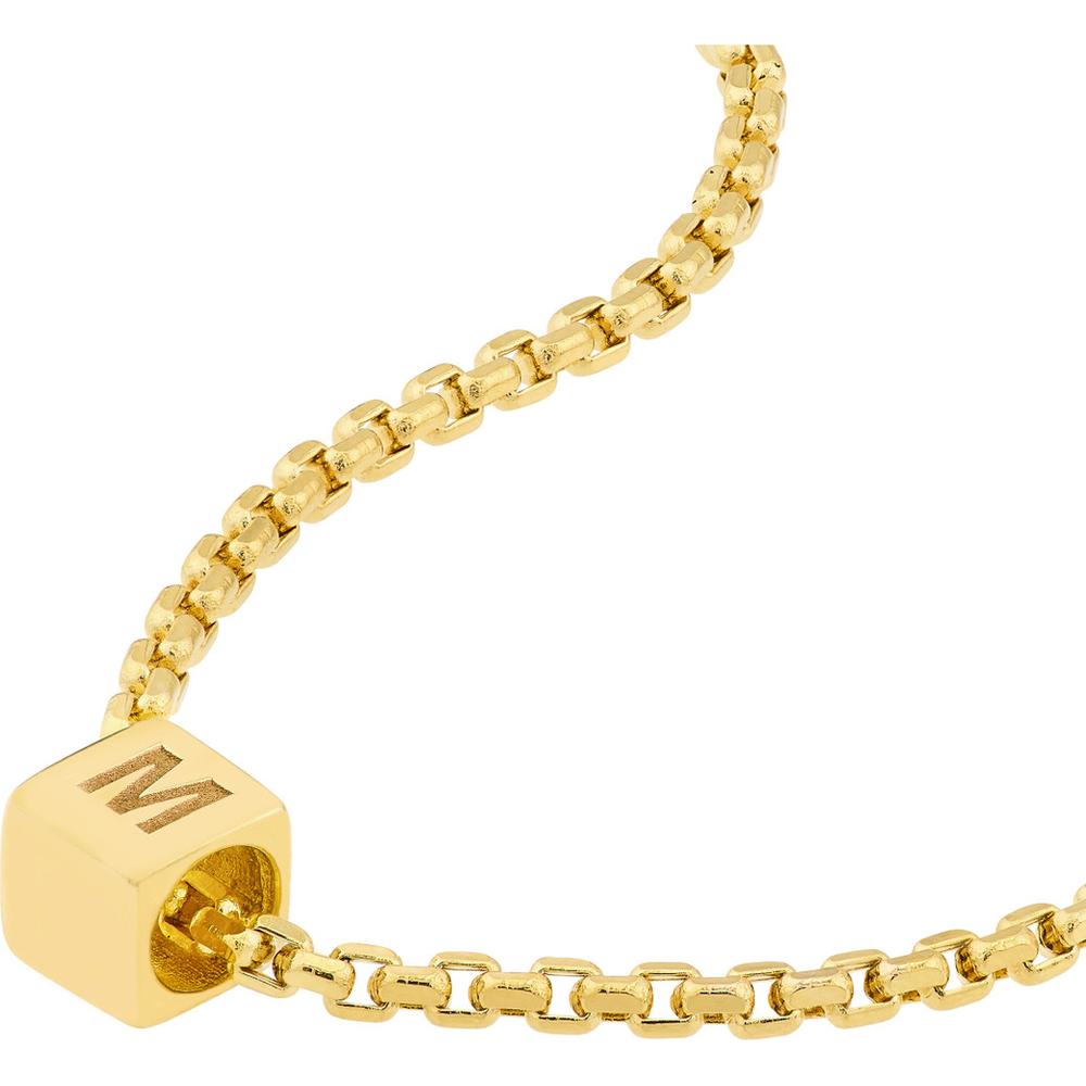 Olas d'Oro - 14K Yellow Gold Engravable Square Pendant Necklace with Adjustable Length - 3.70 Grams