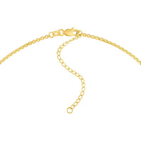 Olas d'Oro - 14K Yellow Gold Engravable Square Pendant Necklace with Adjustable Length - 3.70 Grams