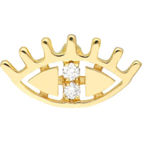 Olas d'Oro - 14K Yellow Gold Evil Eye Diamond Stud Earrings with 3pt Total Diamond Weight