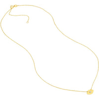 Olas d'Oro - 14K Yellow Gold Evil Eye Necklace with 3-Point Diamond Pendant - 0.03 Carat Total Diamond Weight