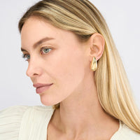 Olas d'Oro - 14K Yellow Gold Extra Large Puff Teardrop Dome Earrings