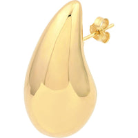 Olas d'Oro - 14K Yellow Gold Extra Large Puff Teardrop Dome Earrings