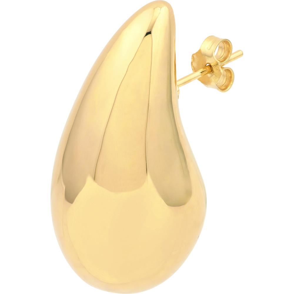 Olas d'Oro - 14K Yellow Gold Extra Large Puff Teardrop Dome Earrings