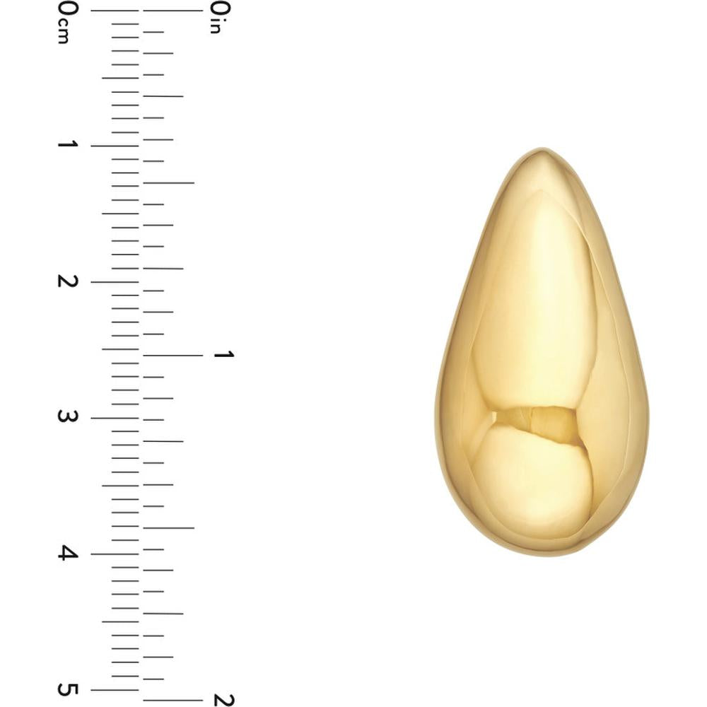 Olas d'Oro - 14K Yellow Gold Extra Large Puff Teardrop Dome Earrings