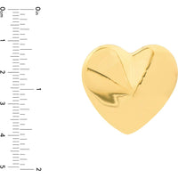 Olas d'Oro - 14K Yellow Gold Extra Large Puffy Heart Earrings - 4.50 Grams Total Weight