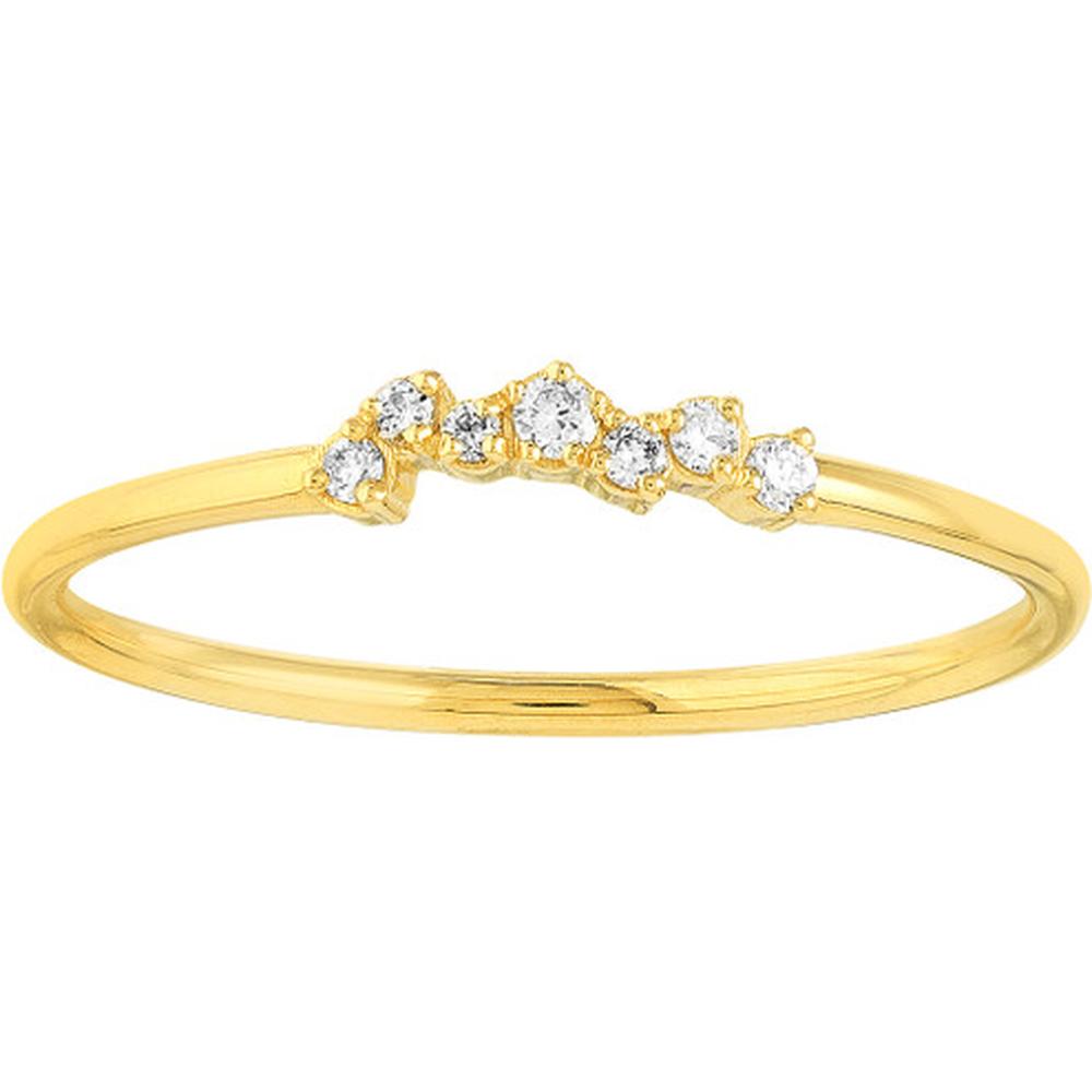 Olas d'Oro - 14K Yellow Gold Fancy Diamond Cluster Ring - 0.06 Carat Total Diamond Weight
