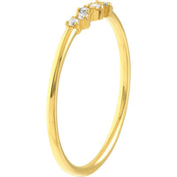 Olas d'Oro - 14K Yellow Gold Fancy Diamond Cluster Ring - 0.06 Carat Total Diamond Weight