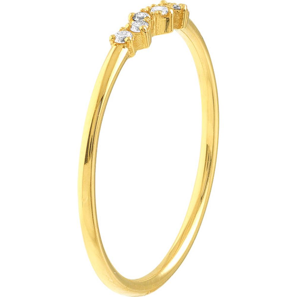 Olas d'Oro - 14K Yellow Gold Fancy Diamond Cluster Ring - 0.06 Carat Total Diamond Weight