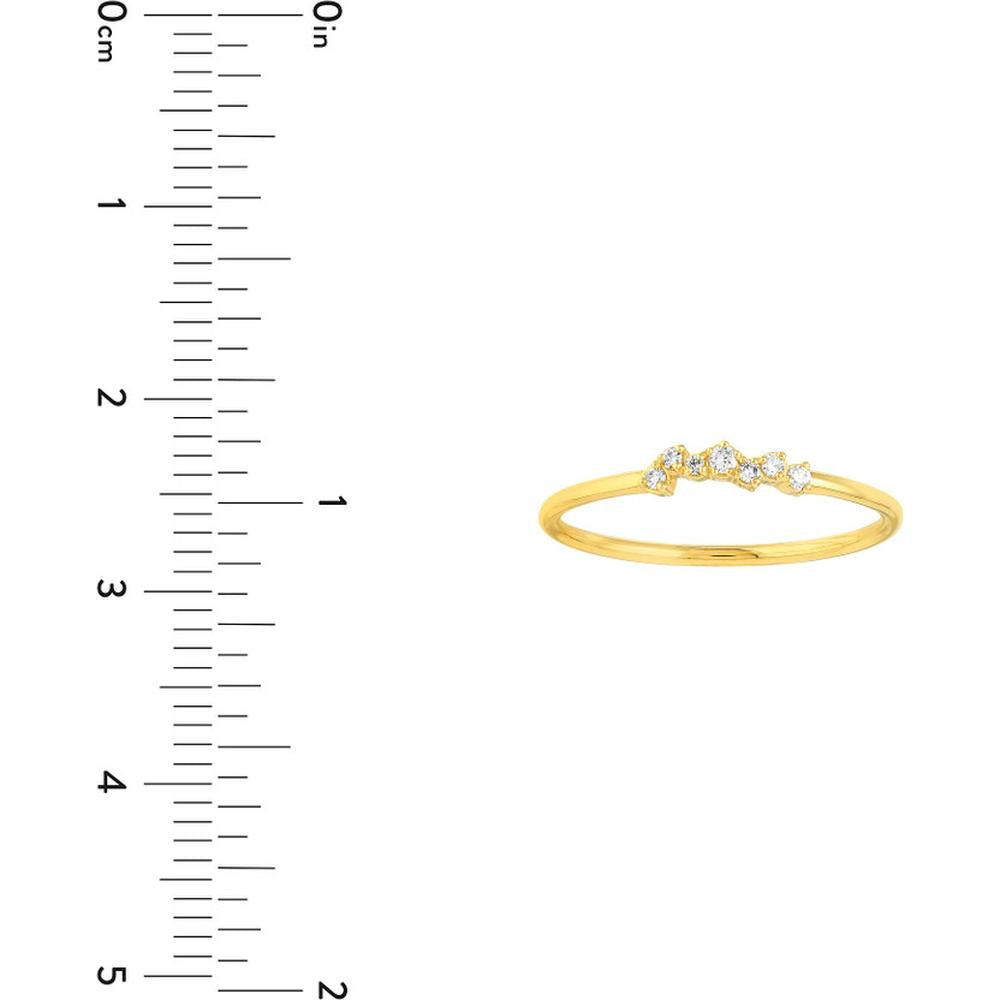 Olas d'Oro - 14K Yellow Gold Fancy Diamond Cluster Ring - 0.06 Carat Total Diamond Weight