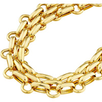 Olas d'Oro - 14K Yellow Gold Fancy Fantasy Bracelet - 10.8mm Hollow Design with Lobster Clasp