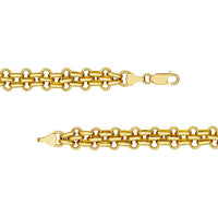 Olas d'Oro - 14K Yellow Gold Fancy Fantasy Bracelet - 10.8mm Hollow Design with Lobster Clasp