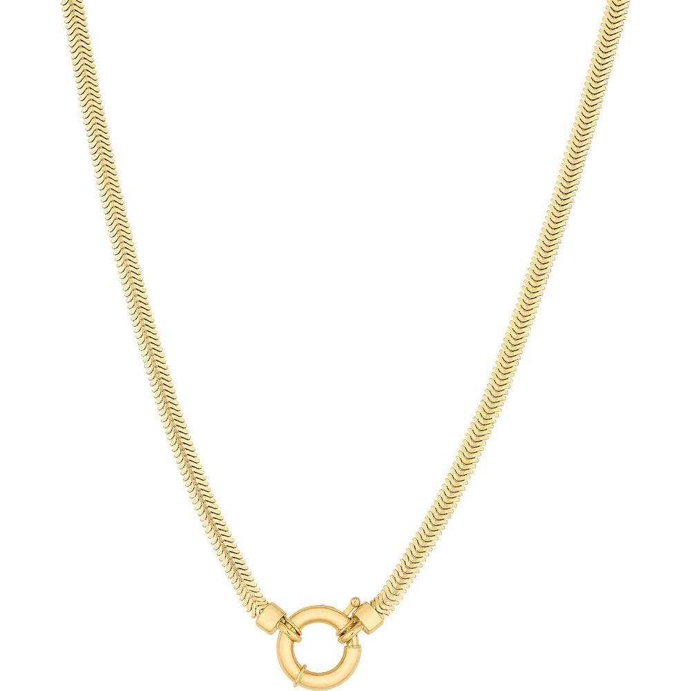 Olas d'Oro - 14K Yellow Gold Fancy Lock Snake Diamond-Cut Chain Necklace - 18" - 10.02 Grams