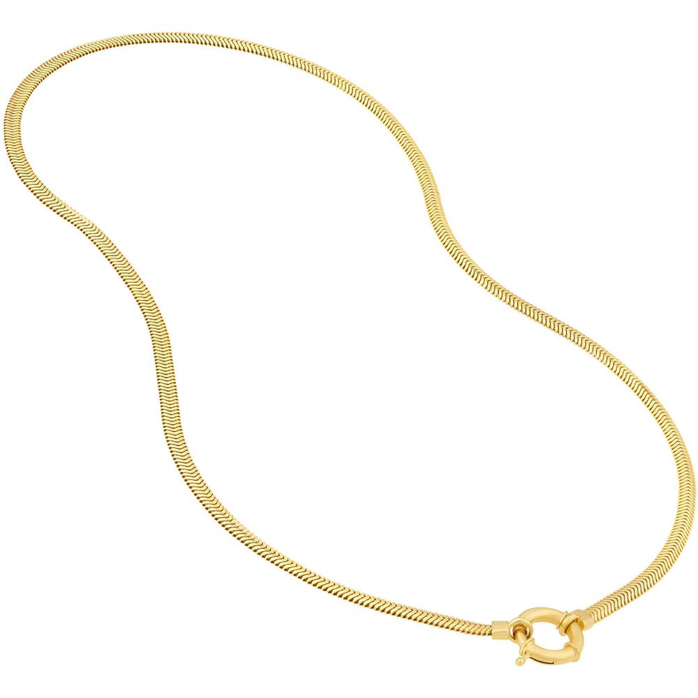 Olas d'Oro - 14K Yellow Gold Fancy Lock Snake Diamond-Cut Chain Necklace - 18" - 10.02 Grams