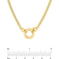Olas d'Oro - 14K Yellow Gold Fancy Lock Snake Diamond-Cut Chain Necklace - 18" - 10.02 Grams