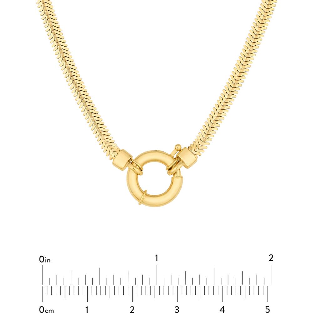 Olas d'Oro - 14K Yellow Gold Fancy Lock Snake Diamond-Cut Chain Necklace - 18" - 10.02 Grams