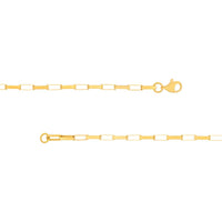 Olas d'Oro - 14K Yellow Gold Fancy Long Link Box Chain Bracelet - 7.25" Length - 2.2 Grams