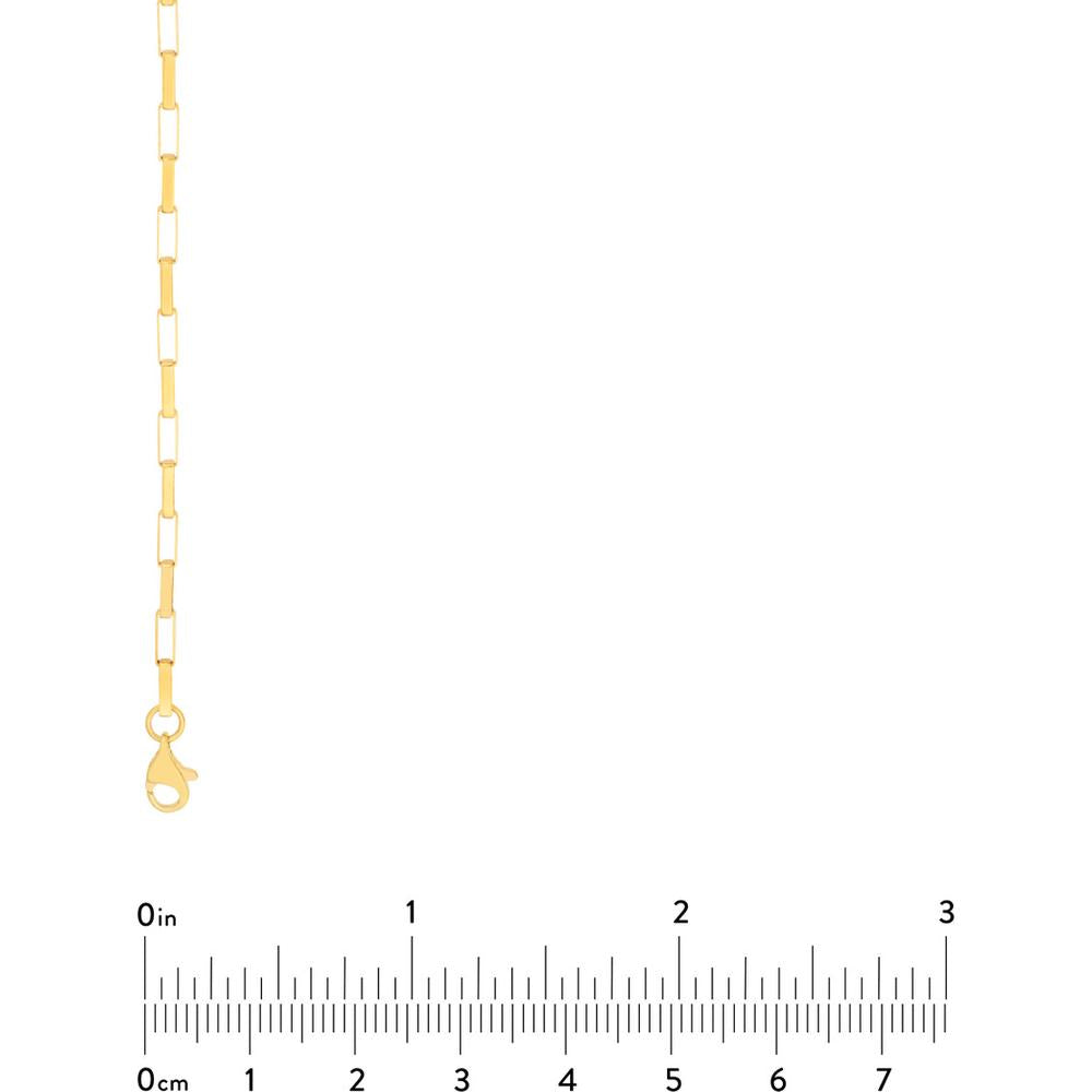 Olas d'Oro - 14K Yellow Gold Fancy Long Link Box Chain Necklace - 18 Inches, 5.1 Grams Weight