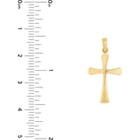 Olas d'Oro - 14K Yellow Gold Flare-edged Cross Pendant - 1.05 Grams Weight