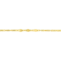 Olas d'Oro - 14K Yellow Gold Flat Diamond-Cut Stations Adjustable Anklet - 1.83 Grams