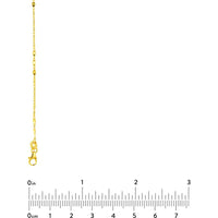 Olas d'Oro - 14K Yellow Gold Flat Diamond-Cut Stations Adjustable Anklet - 1.83 Grams